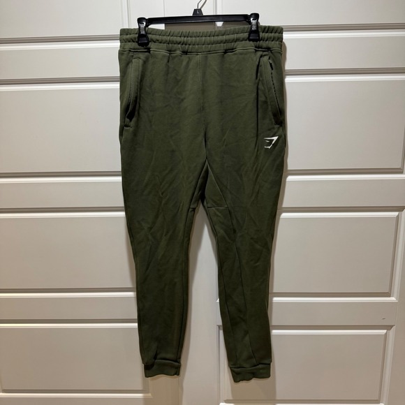 Gymshark Joggers Training‎ Gym Sweatpants Olive Green Comfy Size M - Picture 1 of 7